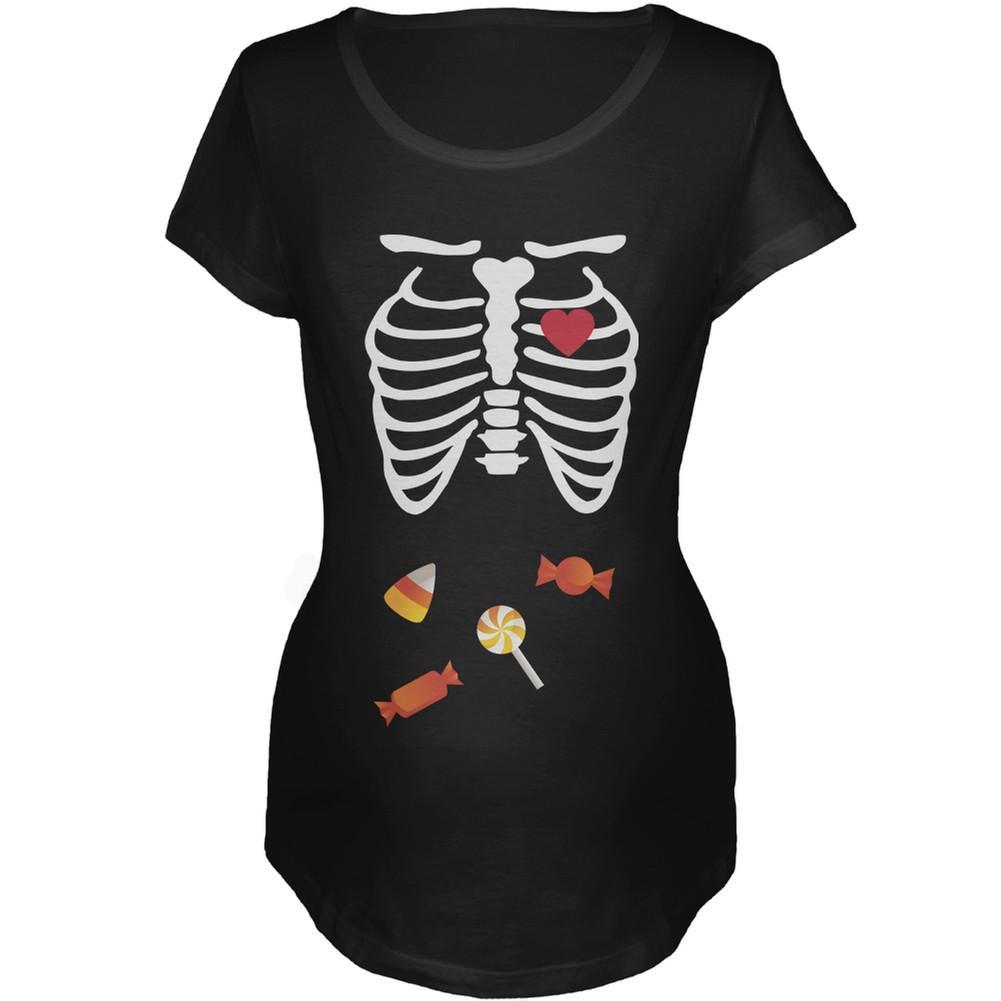 Halloween Candy Baby Skeleton Women's Maternity Costume T-Shirt