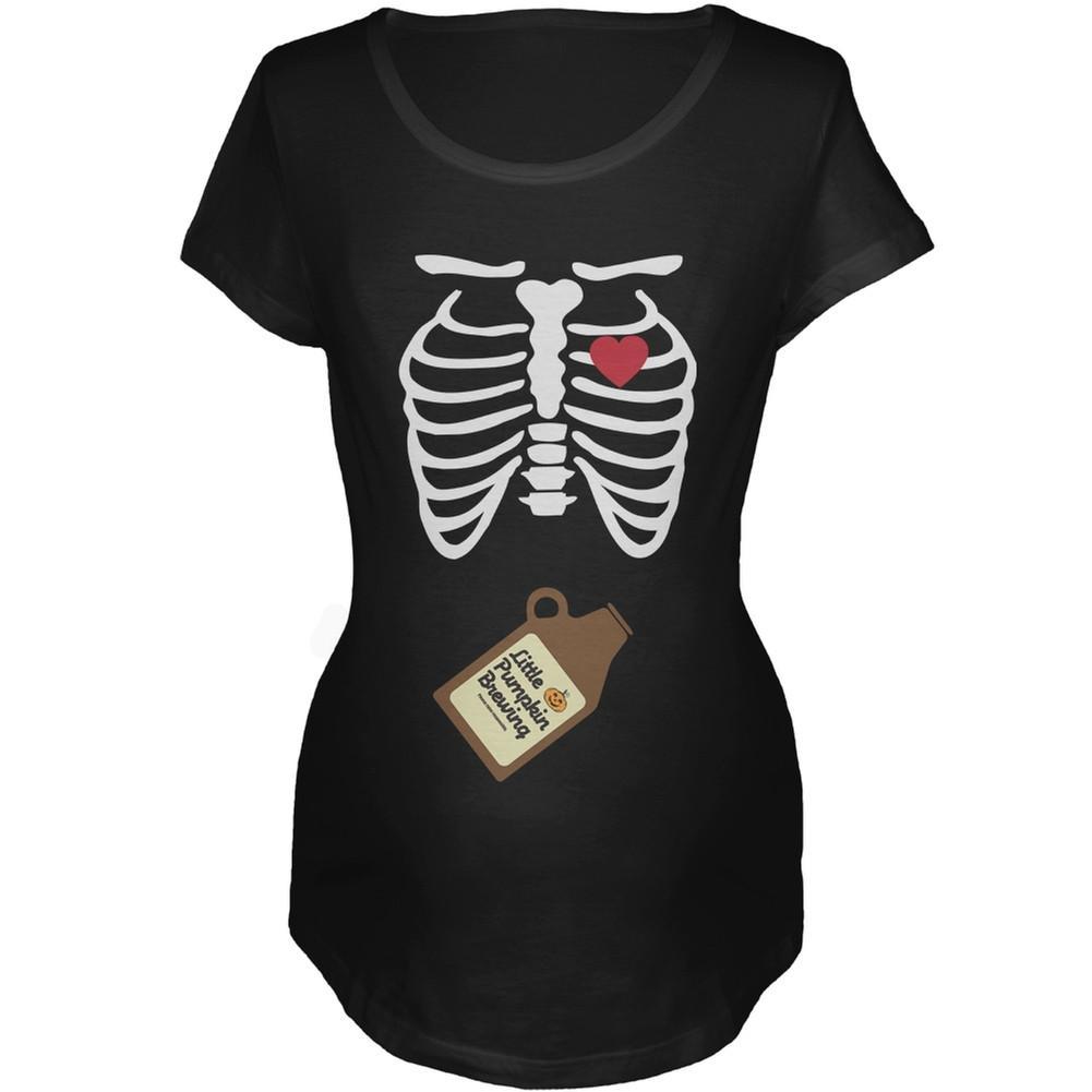 Little Pumpkin Brewing Skeleton Women's Maternity Costume T-Shirt
