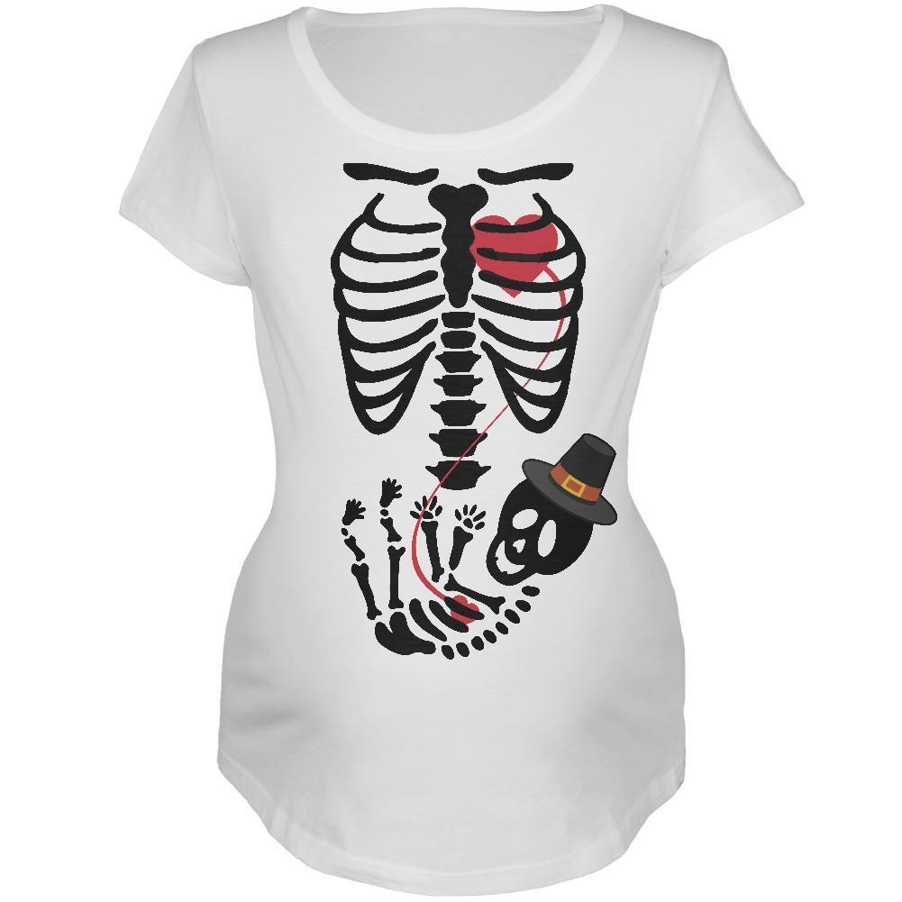 Halloween Baby Pilgrim Skeleton Baby Maternity T-Shirt
