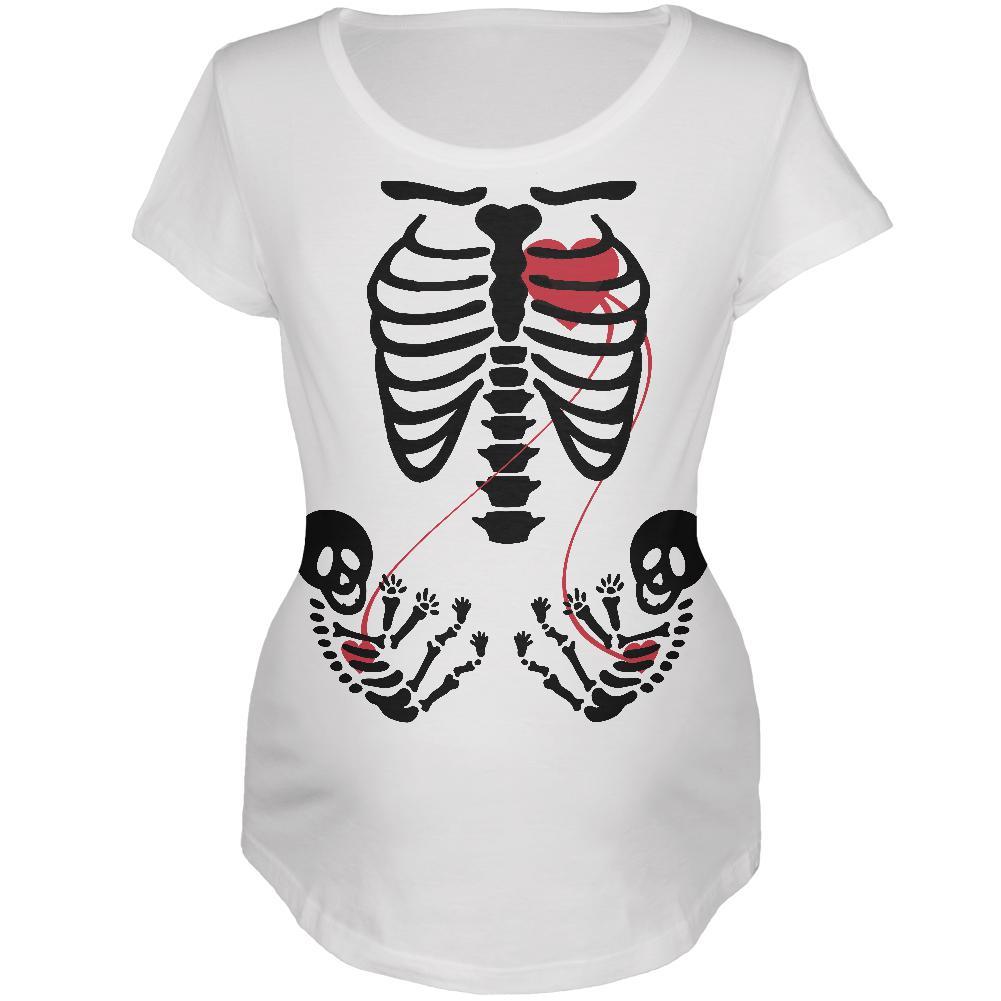 Halloween Twin Baby Skeletons Women's Maternity T-Shirt