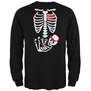 Baby Boy Baby Pregnant Skeleton Halloween Costume Long Sleeve T-Shirt