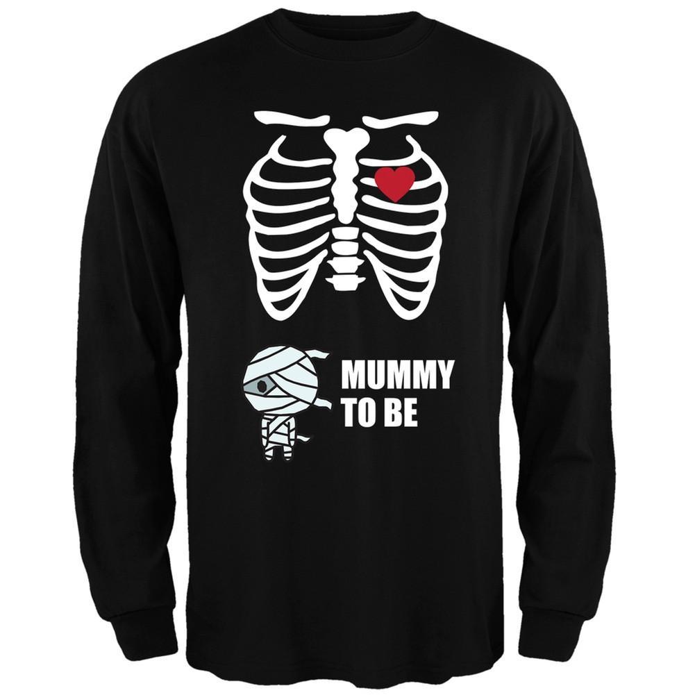 Mummy to Be Baby Pregnant Skeleton Halloween Costume Long Sleeve T-Shirt