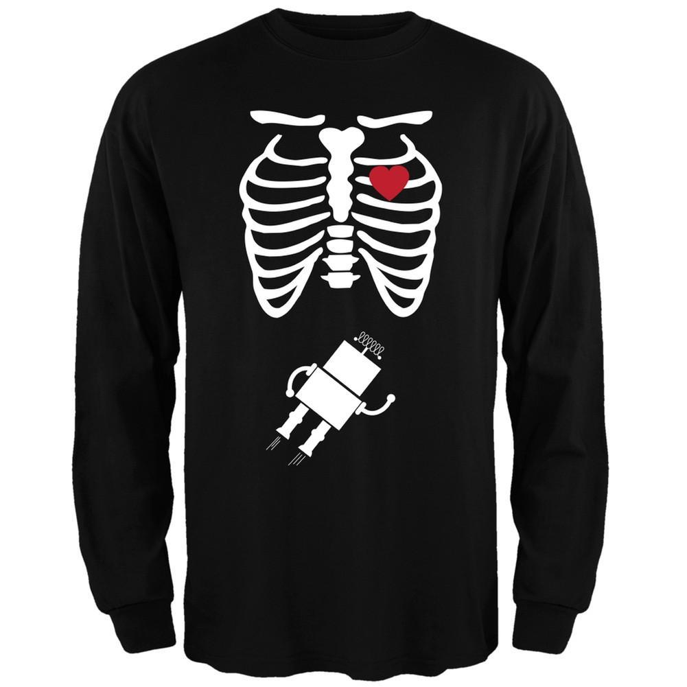 Robot Baby Pregnant Skeleton Halloween Costume Long Sleeve T-Shirt