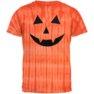 Halloween Jack-O-Lantern Fangs Face Tie Dye T-Shirt