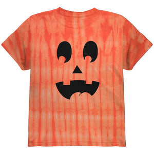 Halloween Jack-O-Lantern Surprised Face Tie Dye Youth T-Shirt