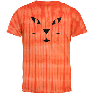 Halloween Jack-O-Lantern Cat Face Tie Dye T-Shirt