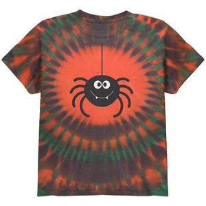 Happy Spider Halloween Orange Tie Dye Pattern Youth T-Shirt