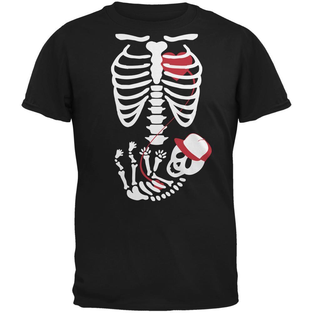 Baby Boy Pregnant Skeleton Halloween Costume T-Shirt