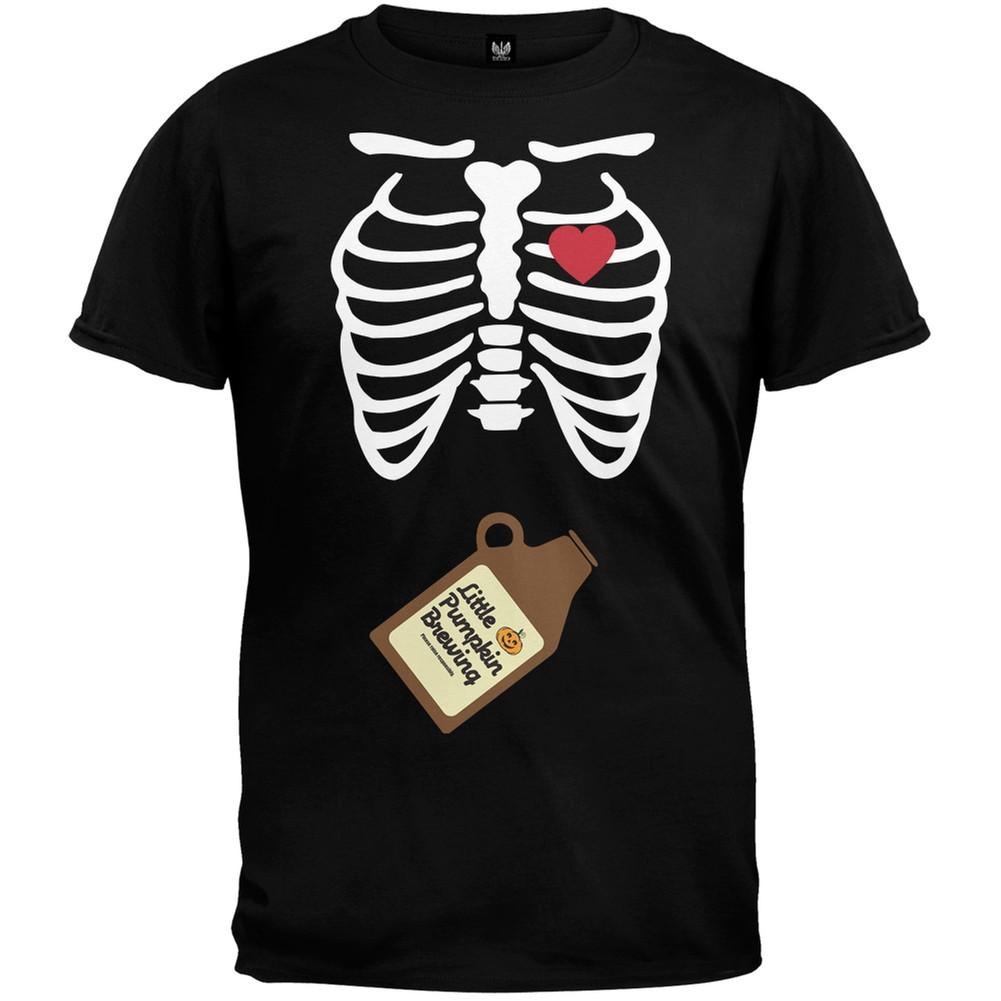 Growler Baby Pregnant Skeleton Halloween Costume T-Shirt