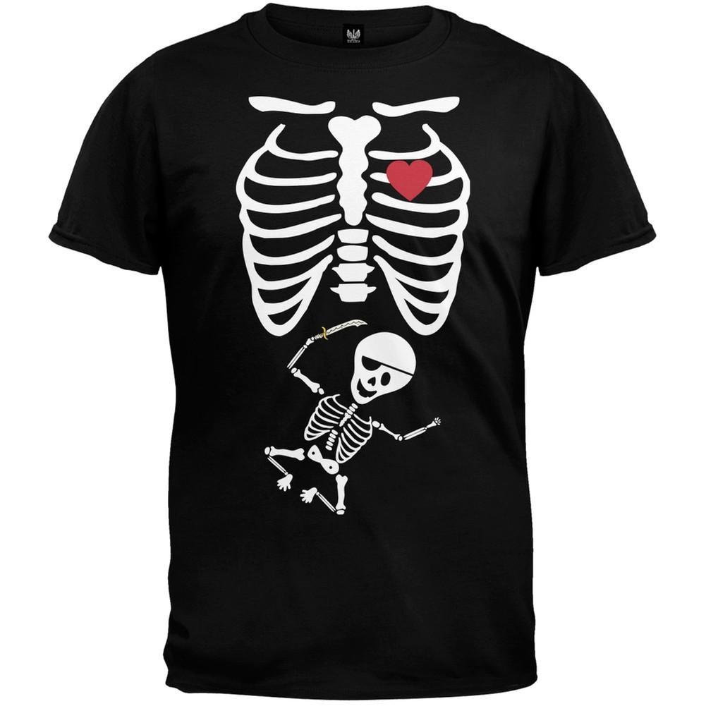 Pirate Baby Pregnant Skeleton Halloween Costume T-Shirt