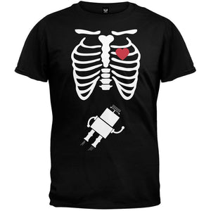 Robot Baby Pregnant Skeleton Halloween Costume T-Shirt