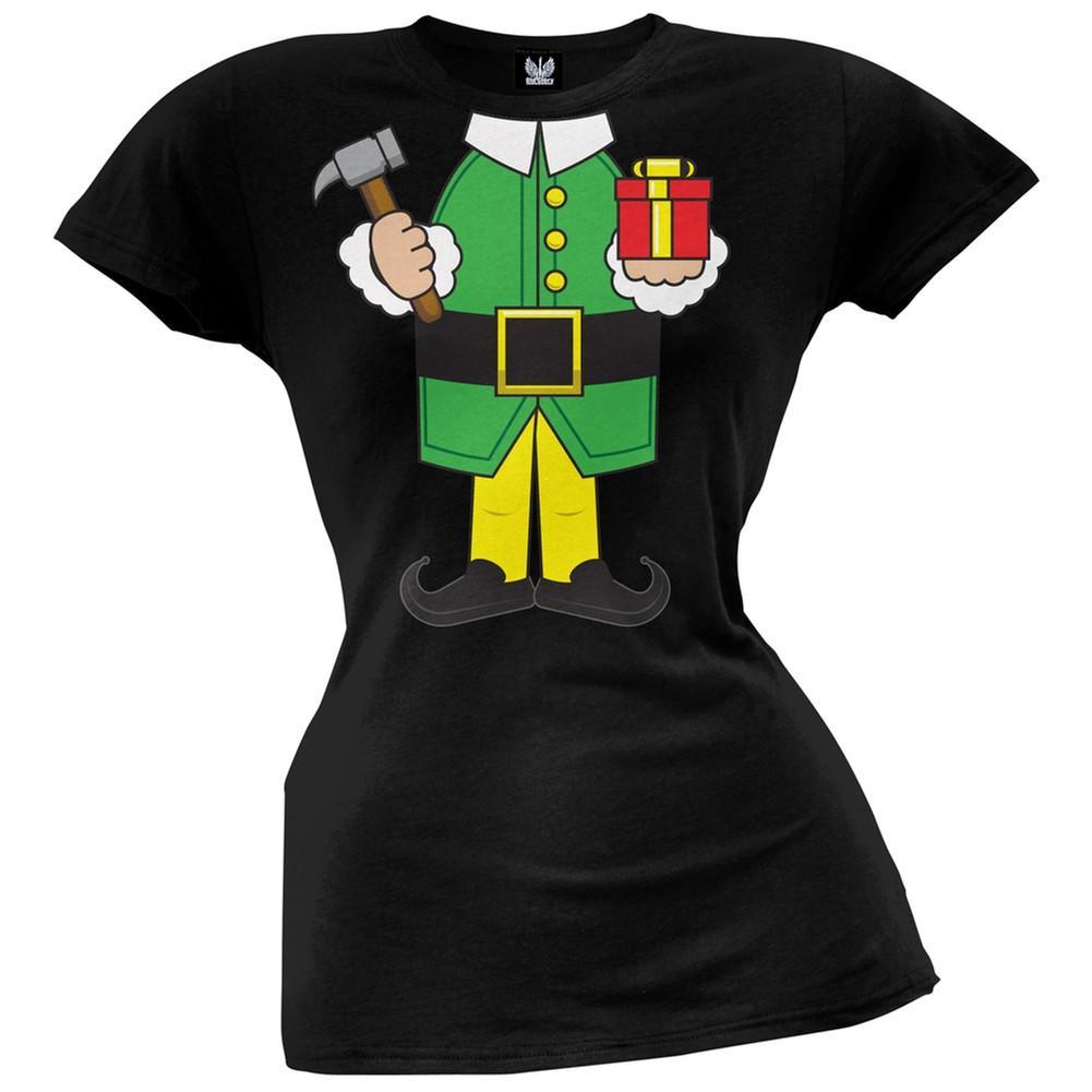 Elf Body Costume Black Juniors T-Shirt