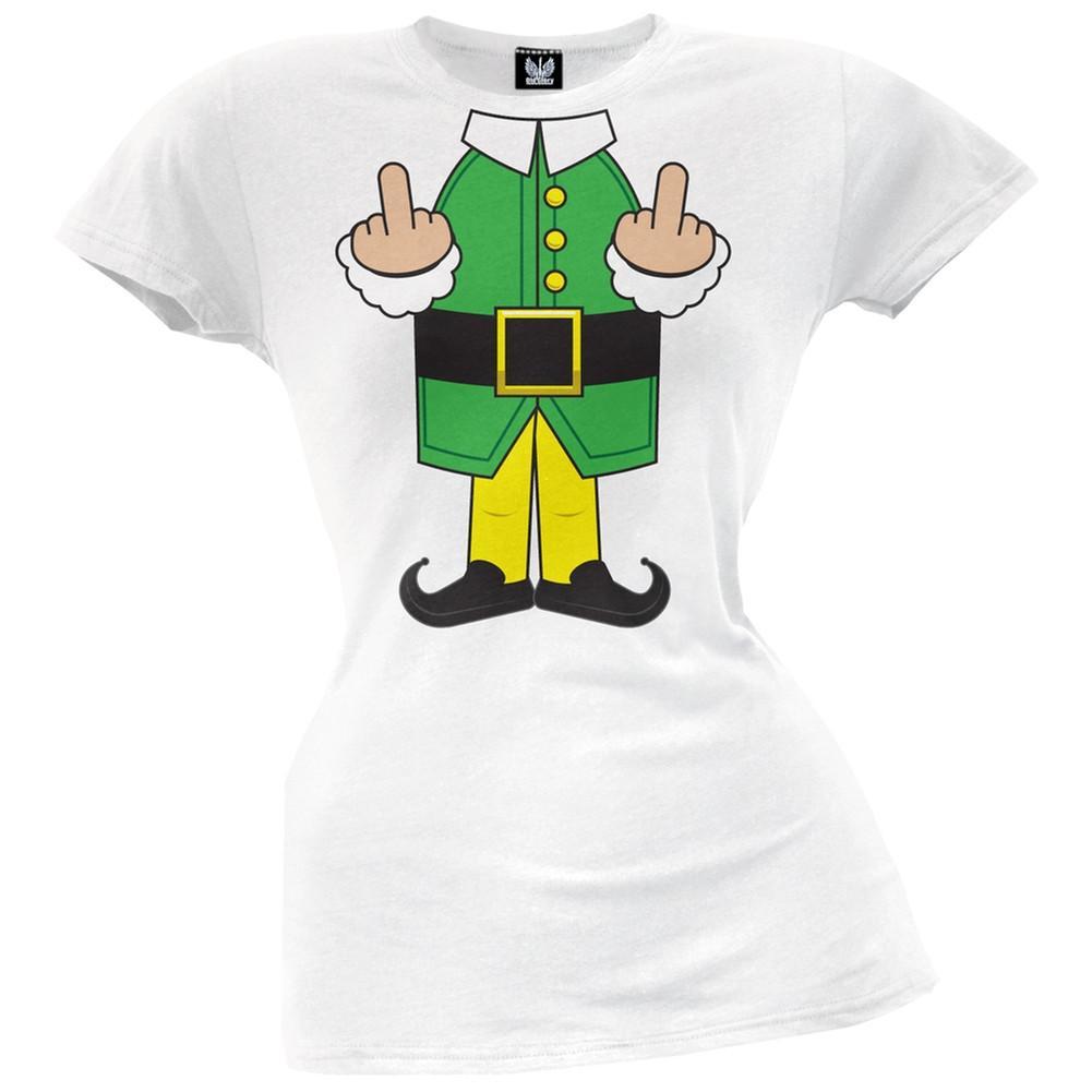 Elf Body Double Bird White Costume Juniors T-Shirt