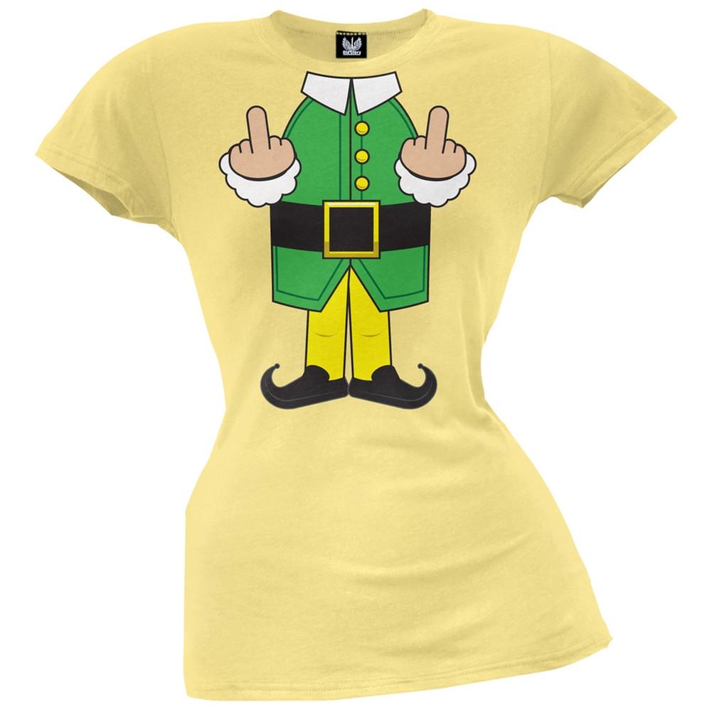 Elf Body Double Bird White Costume Juniors T-Shirt