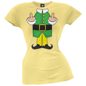 Elf Body Double Bird White Costume Juniors T-Shirt