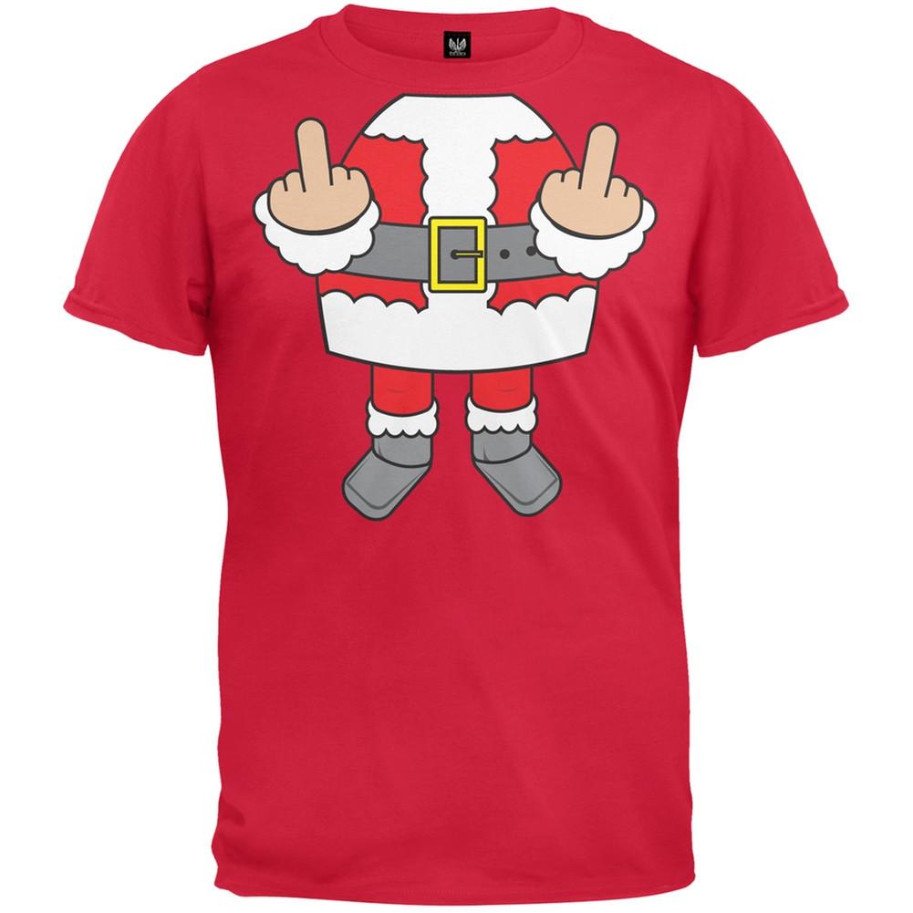 Santa Body Double Bird Red Costume T-Shirt