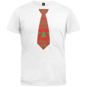 Ugly Christmas Sweater Tie White Adult T-Shirt