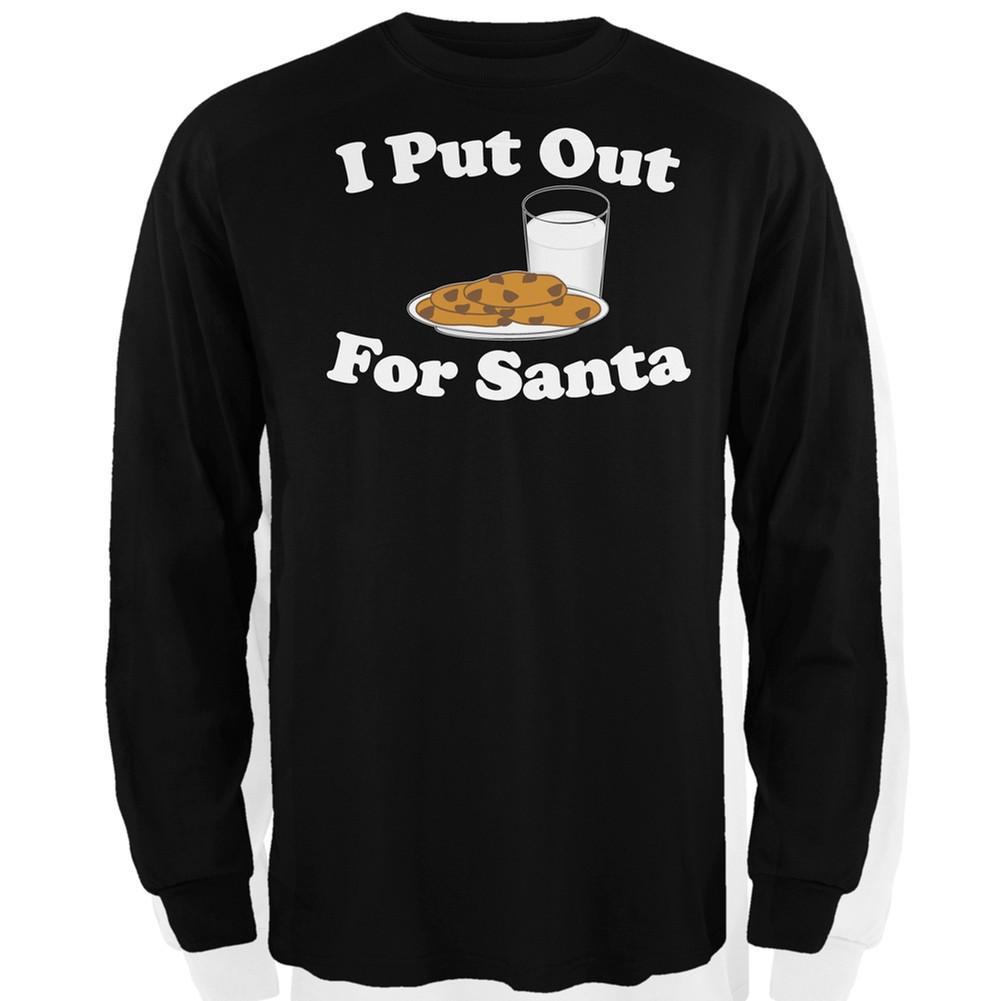 I Put Out For Santa Black Long Sleeve T-Shirt