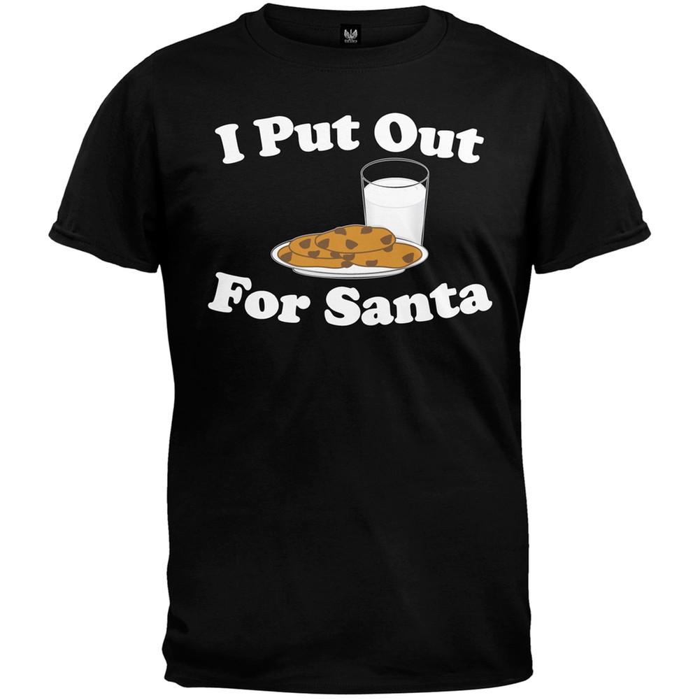 I Put Out For Santa Black T-Shirt