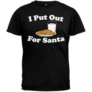 I Put Out For Santa Black T-Shirt