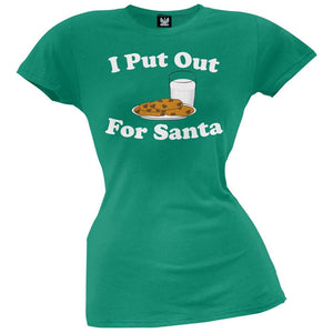 I Put Out For Santa Grey Juniors T-Shirt