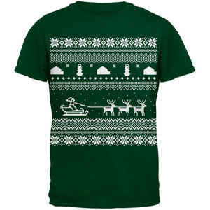Santa Sleigh Ugly Christmas Sweater Red Youth T-Shirt