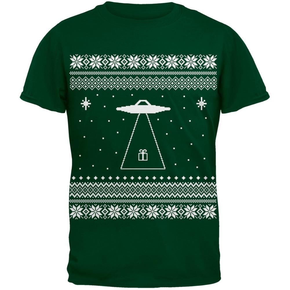 Alien Beam Ugly Christmas Sweater Green Youth T-Shirt