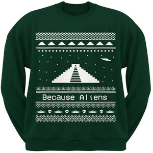 Ancient Aliens Ugly Christmas Sweater Black Adult Sweatshirt