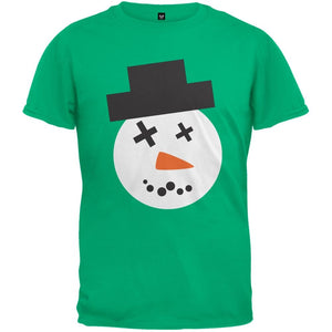 Snowman Face Ugly Christmas Sweater Green Youth T-Shirt