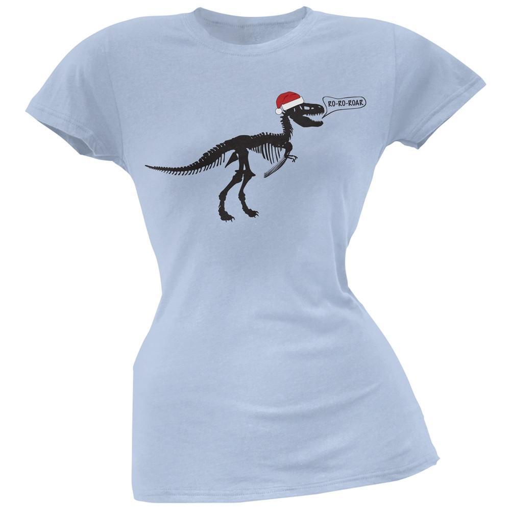 T-Rex Santa Grey Juniors T-Shirt