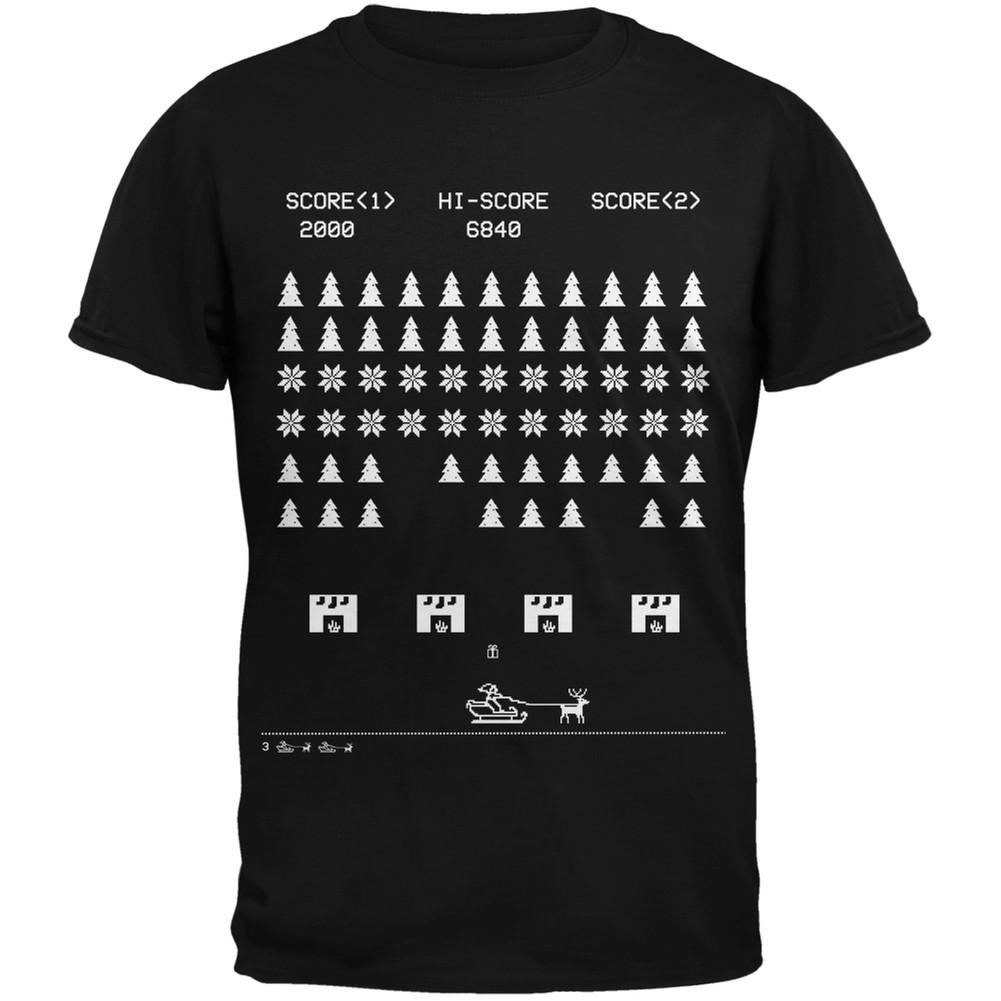 Classic Arcade Game Ugly Christmas Sweater Black Youth T-Shirt