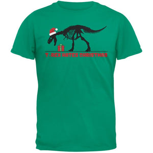 T-Rex Hates Christmas Presents Black T-Shirt