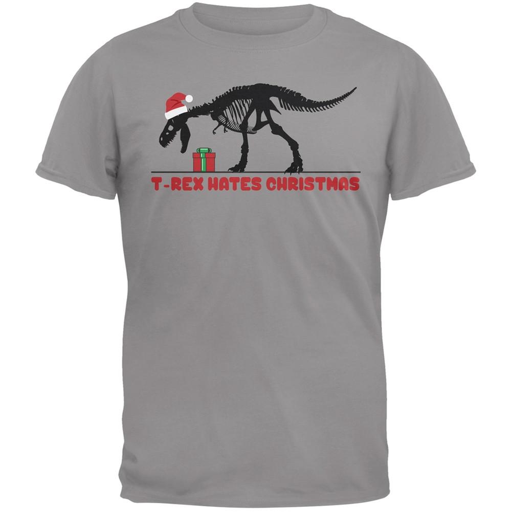 T-Rex Hates Christmas Presents Black T-Shirt