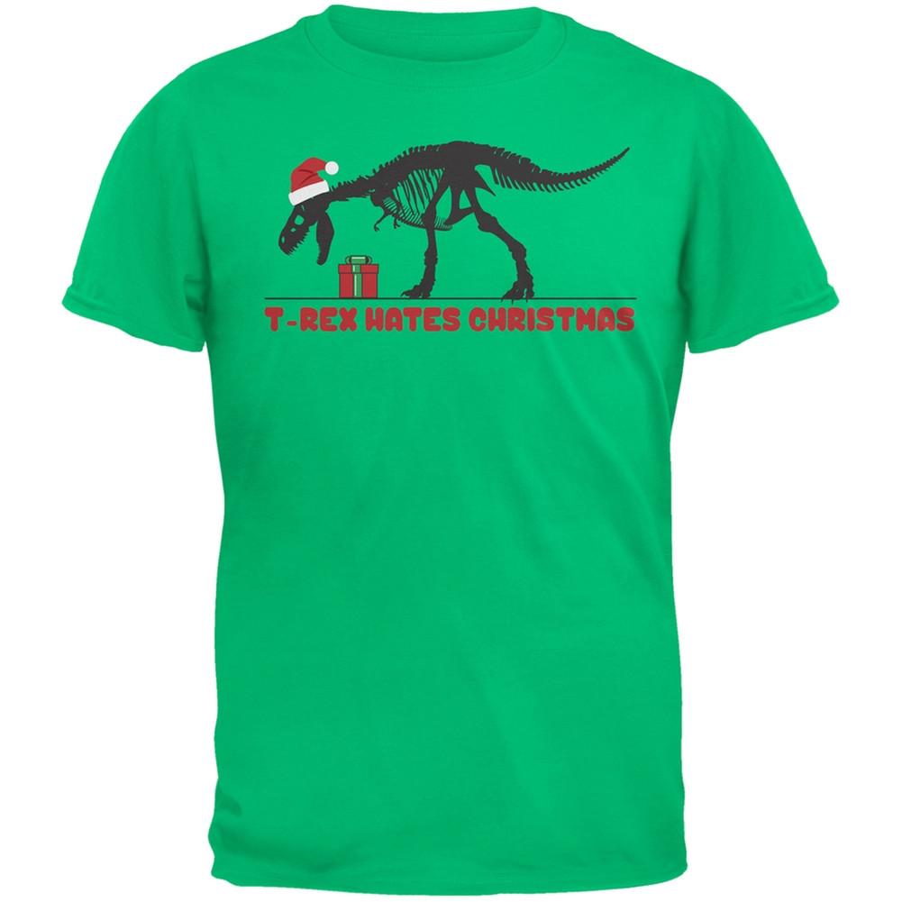 T-Rex Hates Christmas Presents Green Youth T-Shirt