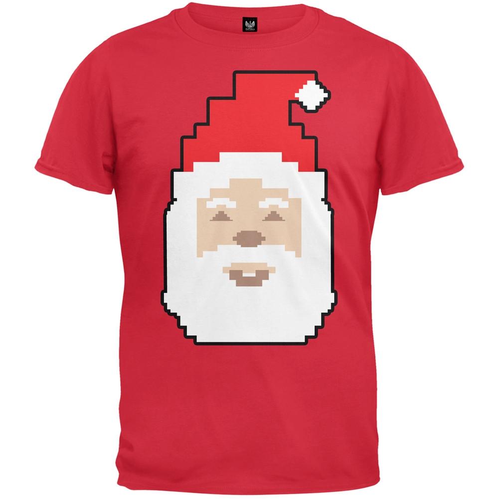 8 Bit Santa Adult Red T-Shirt
