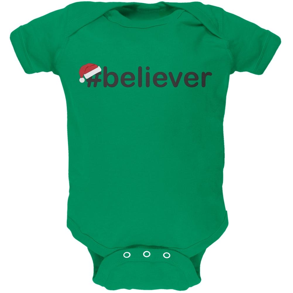 Hashtag Believer Santa Infant Green Bodysuit