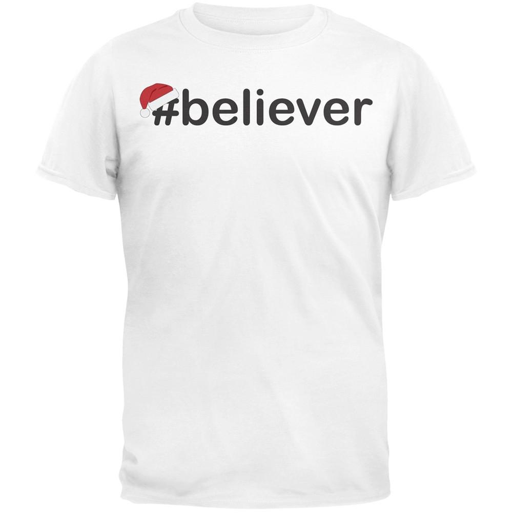 #Believer Santa Mens Green T-Shirt
