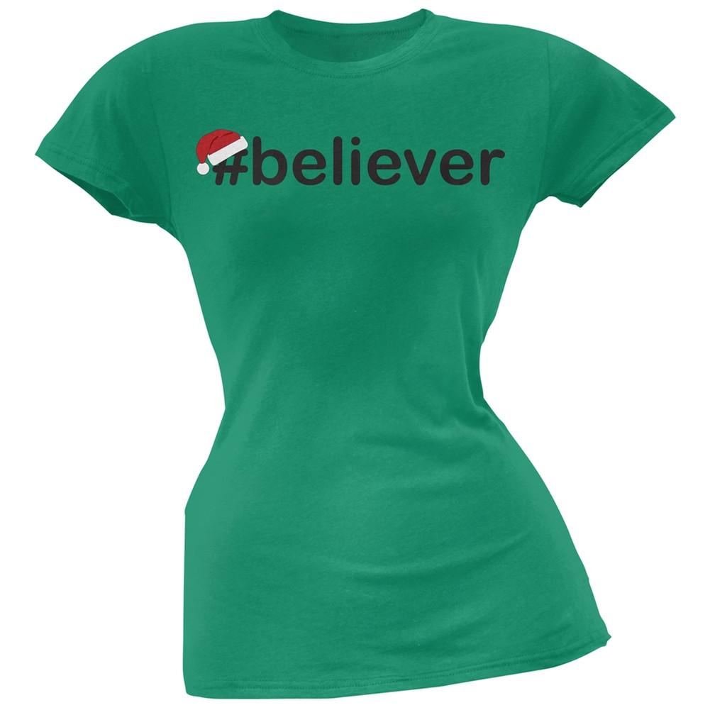 #Believer Santa Juniors Green T-Shirt