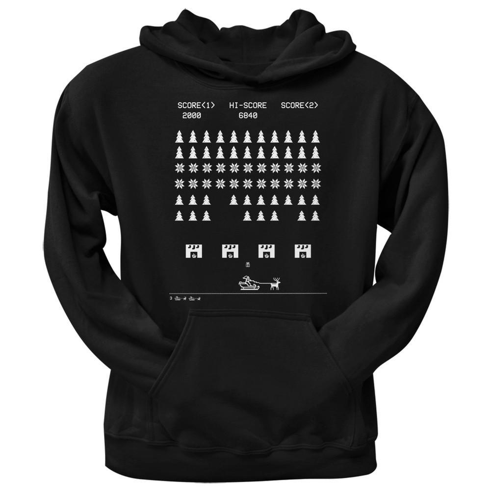Classic Arcade Game Ugly Christmas Sweater Black Pullover Hoodie