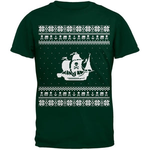 Pirate Ship Ugly Christmas Sweater Black T-Shirt