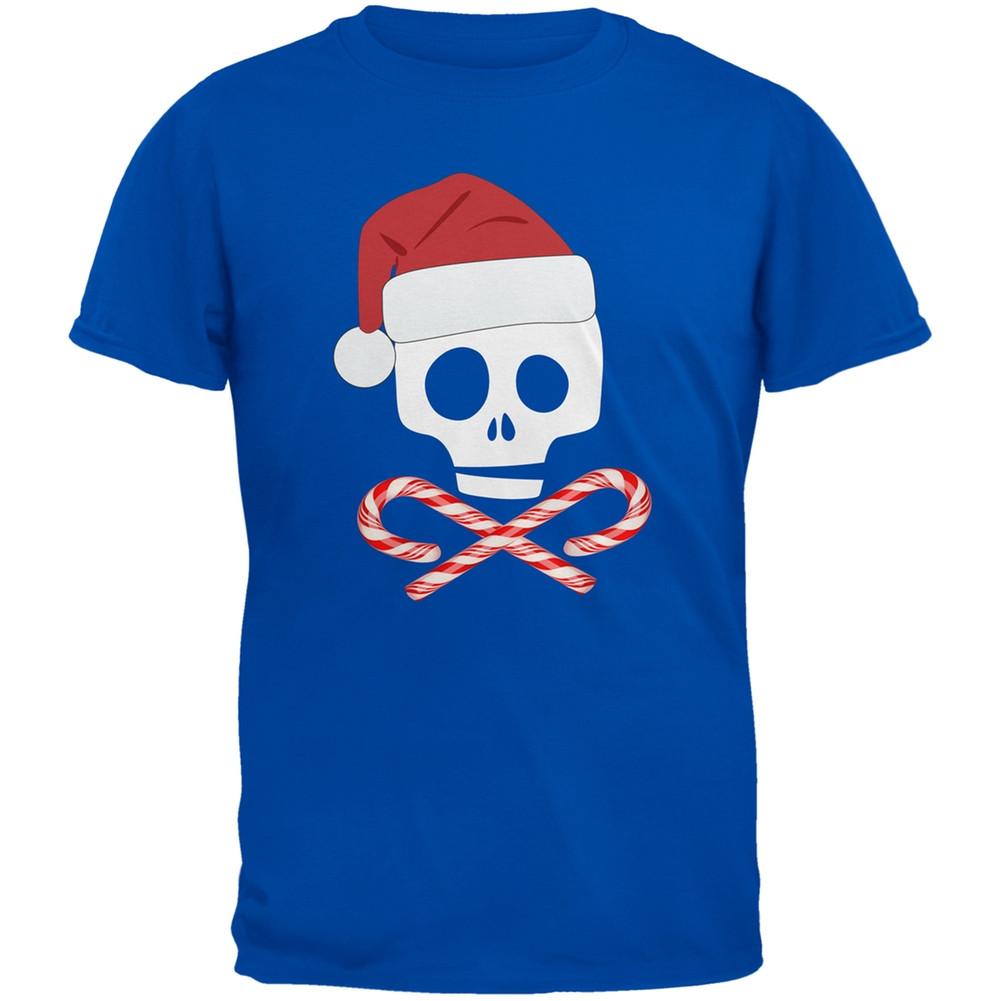 Skull And Cross Candy Canes Santa Black Youth T-Shirt