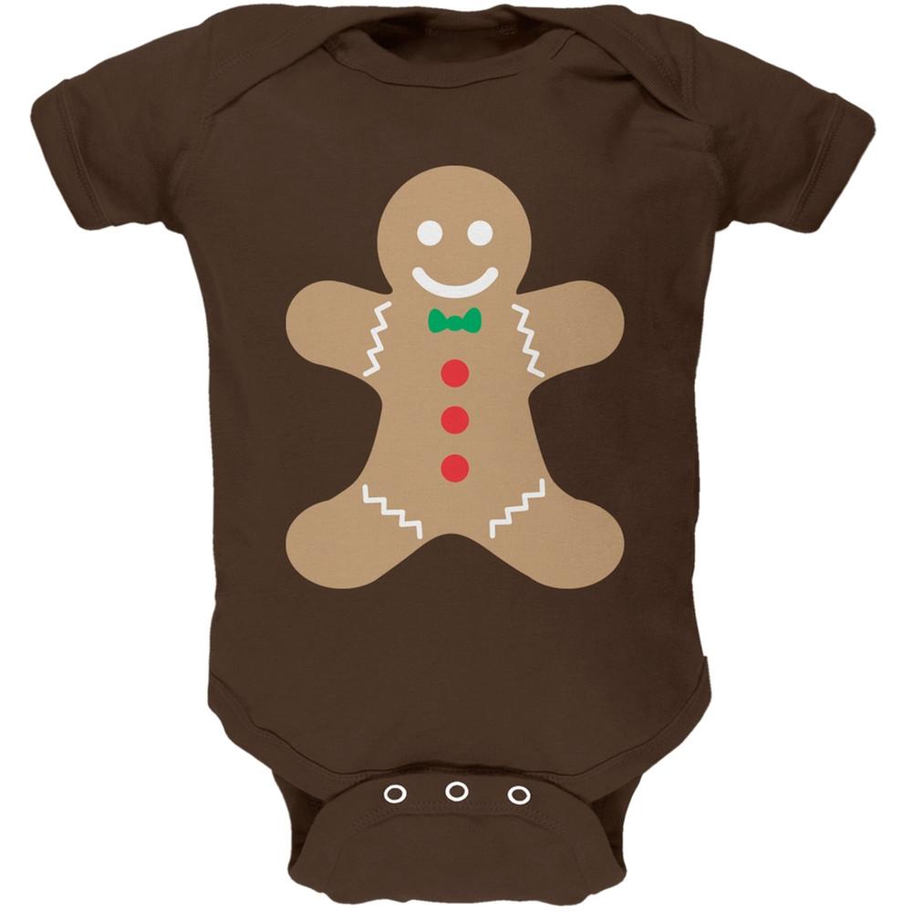 Gingerbread Man Brown Soft Baby One Piece