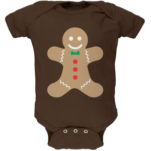 Gingerbread Man Brown Soft Baby One Piece