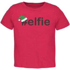 #Elfie Christmas Hashtag Red Toddler T-Shirt