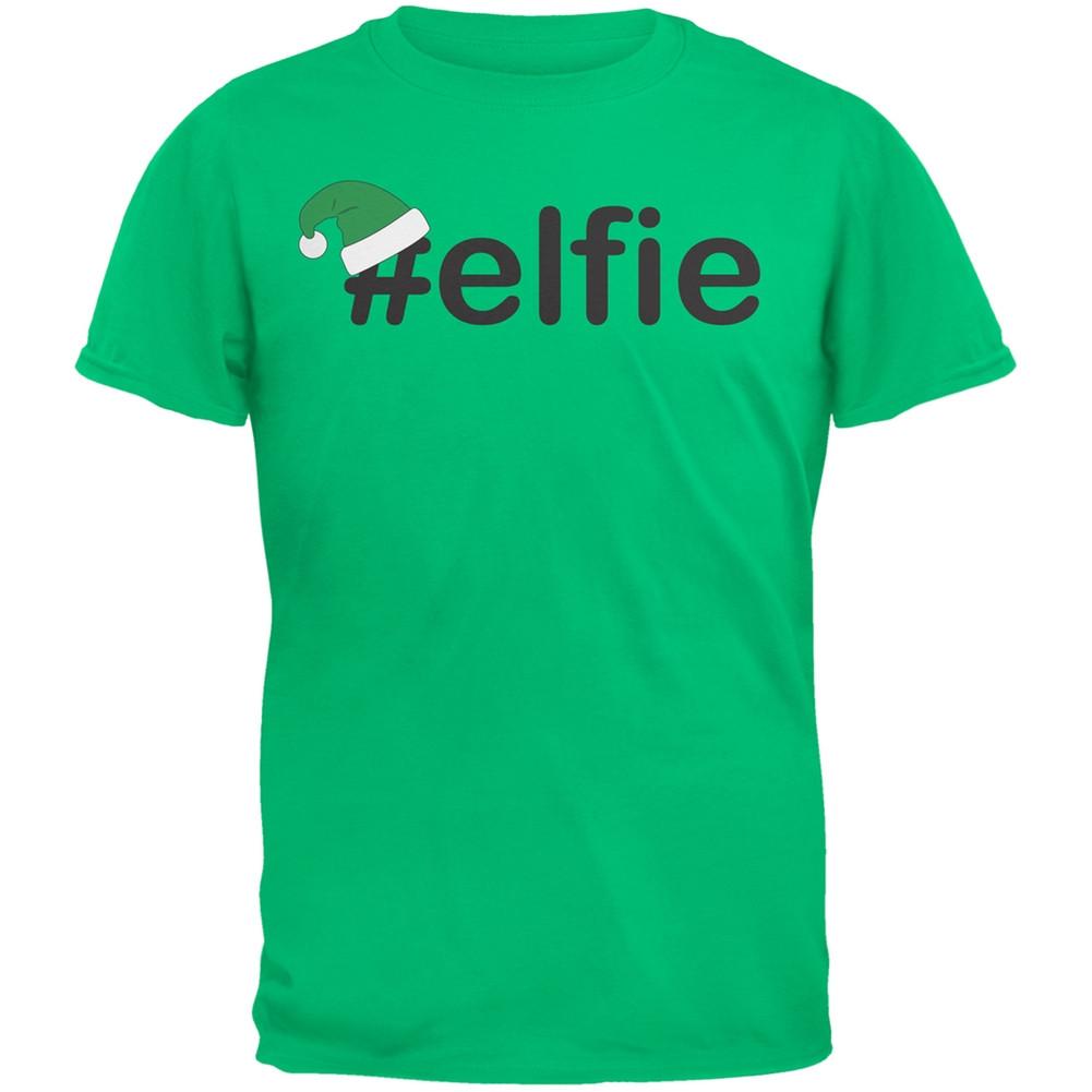 #Elfie Christmas Hashtag Green Youth T-Shirt