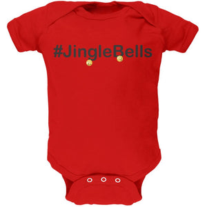 #Jinglebells Christmas Hashtag Green Soft Baby One Piece