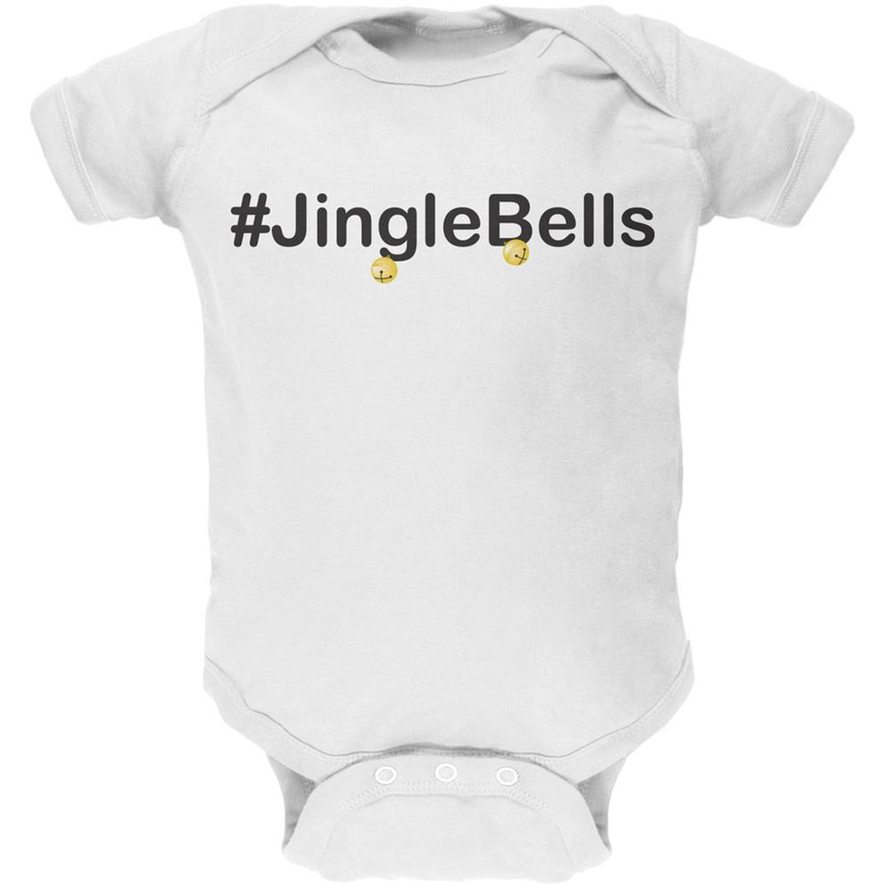 #Jinglebells Christmas Hashtag Green Soft Baby One Piece