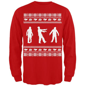 Zombie Ugly Christmas Sweater Irish Green Adult Long Sleeve T-Shirt