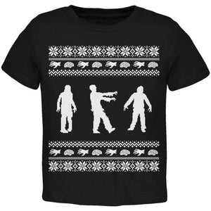Zombie Ugly Christmas Sweater Green & White Toddler T-Shirt