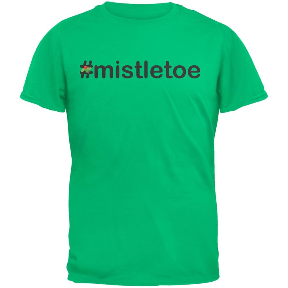 #Mistletoe Christmas Hashtag Green Youth T-Shirt